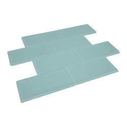 Soft BLue Glossy Subway Glass Mosaic Tiles - Home Accessories & Decor