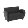 Office Star Eleganza Eco Leather Love Seat in Black