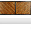 Braden Metal Headboard Panel With Reclaimed Wood Design, King