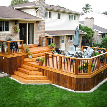 Perfect home living extension - two tiered cedar deck