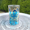 Hand Painted Arabesque Glass Teacups, Set of 6