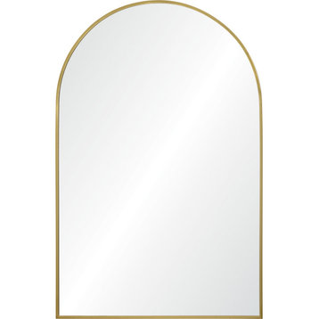 Durnes Arched Modern Satin Brass Plated Framed Wall Mirror