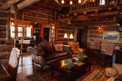 Inspiration for a rustic living room remodel in Other