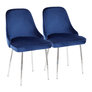 Chrome/Navy Blue Velvet