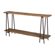 60 Inch Console Tables Houzz Bartlett Rustic Lodge Wood Metal Rectangle Console Table Tables
