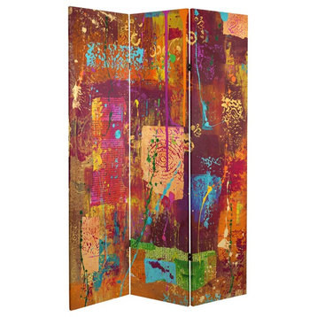 6' Tall India Double Sided Canvas Room Divider