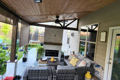 This is an example of a mediterranean porch design in Atlanta.