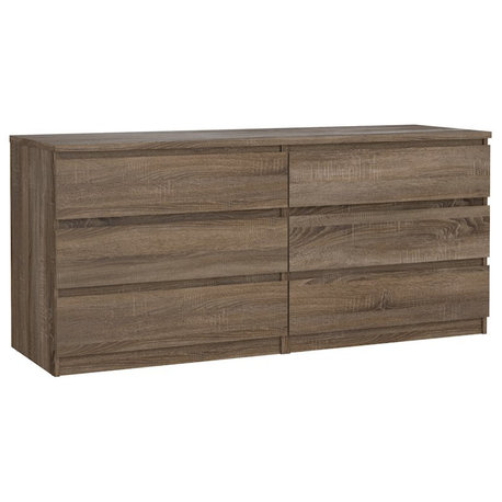 Scottsdale 6 Drawer Double Dresser, Truffle Oak
