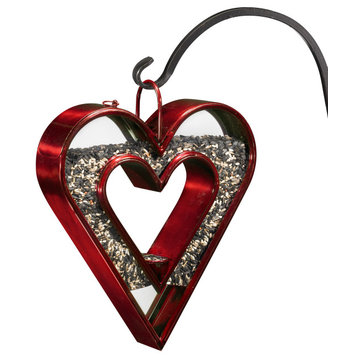 Heart Fly-Thru Bird Feeder Ruby Red Finish by Good Directions