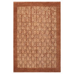 Bareens Designer Rugs - Oriental Ziegler Margo Brown Beige Hand-Knotted Wool Rug - 8'1'' x 9'10'' - Enhance the ambiance of your home with this magnificent Persian-influenced Turkish hand-knotted rug made by skilled artisans capable of creating the most exceptional vegetable dyes and hand-spun wool. This exquisite handmade rug is a one-of-a-kind Peshawar Kafkaz, otherwise identified as Chobi, Chobi Peshawar, Oushak, or Ziegler rug. These handmade rugs are crafted in Pakistan utilizing superior-quality wool imported from Australia, New Zealand, and Korea in two types of weaves: the Persian weave and the Mori weave. This rug is meticulously crafted by hand using the finest natural vegetable dyes extracted from local plants. The artisans use a blend of hand-spun local and fine merino wool, resulting in a rug with a compelling texture, higher lanolin content, and longer staple. The artisans occasionally incorporate natural or artificial silk into the pile to enhance specific motifs. The finished product is an awe-inspiring execution of flawless design and an understated palette that exudes elegance.