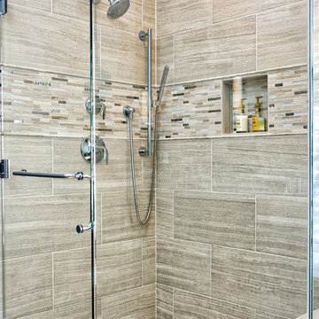 Contemporary master bath in Shelby Township