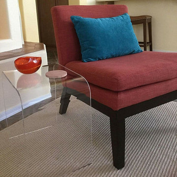 Modern Glass and Lucite Side End Tables