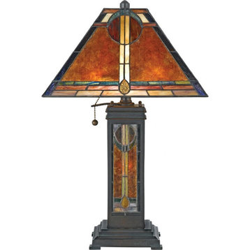 3 Light Tiffany Desk Lamp - Vintage Tiffany Table Light - Table Lamps