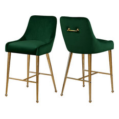 Owen Velvet Stool, Set of 2, Green