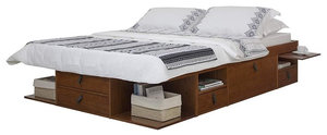 Memomad Bali Storage Platform Bed with Drawers (Queen Size, Caramel)