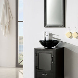 Abel 18.5 inch Black Finish Vessel Sink Bathroom Vanity - Bathroom Vanities And Sink Consoles