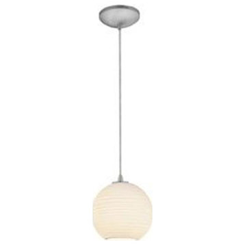 Access Lighting  8 in. Japanese Glass Lantern Ceiling Light with White Lined