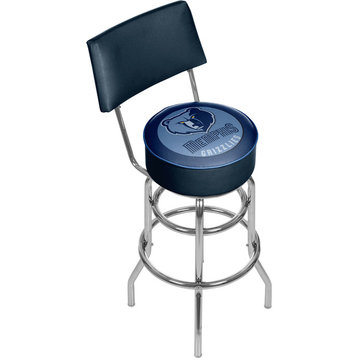Bar Stool - Memphis Grizzlies Logo Stool with Foam Padded Seat and Back