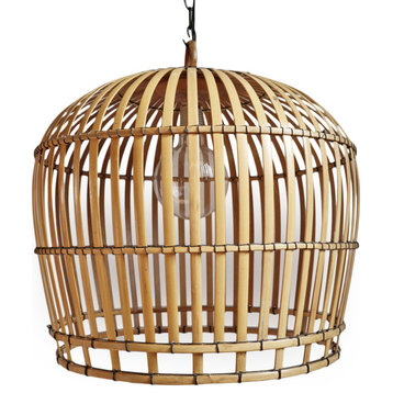 Bamboo Strip Cage Pendant Light