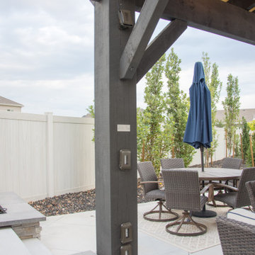 Sloped Shed Roof 2-Tone Pavilion Kit w/Integrated Power Post
