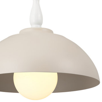 Fira 14" 1 Light Pendant, Greige, White and Natural Brass