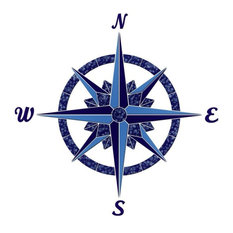 Compass 1 Ceramic Swimming Pool Mosaic 24"x24", Blue