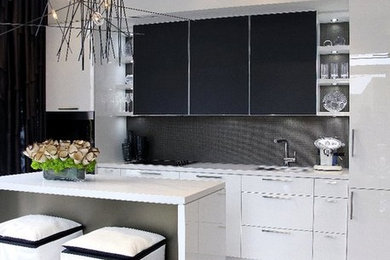 Example of a small minimalist kitchen design in Toronto