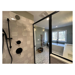 Mid Century Modern Primary Bathroom - Midcentury - Bathroom - New York ...