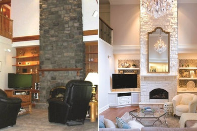 Wallpapered and Fireplace Painted in Houston, TX