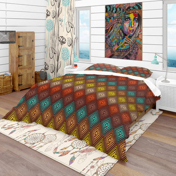 Abstract Color Dot Geometric Pattern Modern Duvet Cover, Queen