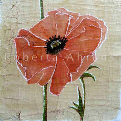 Roberta Ahrens Cracked Linen Botanical Paintings - Artwork