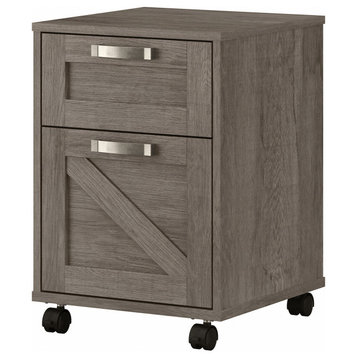 kathy ireland Home Cottage Grove 2 Drawer Mobile File Cabinet, Restored Gray