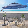 Minton Outdoor 9.7 Foot Cantilever Canopy Umbrella, Navy Blue