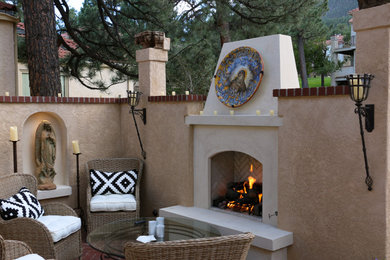 Inspiration for a small mediterranean home design remodel in Denver