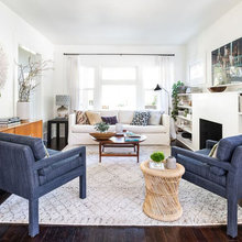 navy chairs with sofa
