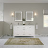 Ashton Bathroom Vanity, White, 60", Double Sink, Freestanding