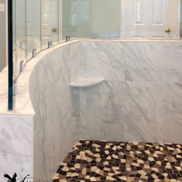 Bathroom - Master Bath with Custom Curved Walk-In Shower