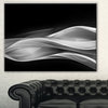 "Glittering Silver Pattern" Abstract Digital Glossy Metal Wall Art, 28"x12"