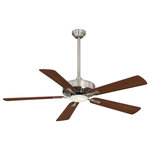 Minka Aire - Minka Aire Contractor Plus Led 52" Ceiling Fan F556L-BN/DW - 52" Ceiling Fan from Contractor Plus Led collection in Brushed Nickel/Dark Walnut finish. Number of Bulbs 1. No bulbs included. 52" 5-Blade LED Ceiling Fan Brushed Nickel Finish with Reversible Medium Maple or Dark Walnut Blades with Etched Lens No UL Availability at this time.