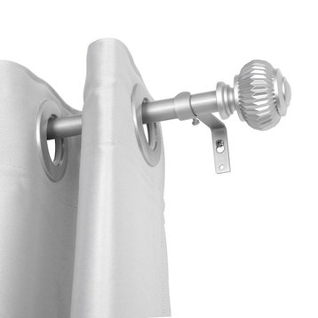 UTOPIA ALLEY 3/4" Curtain Rod, Adjustable Curtain rods for Windows, Nickel, 28"-48"