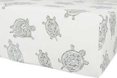 Organic Cotton Fitted Crib Sheet, Turtle Grey Print
