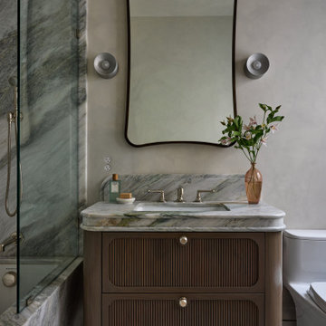 Upper West Side Brownstone Warm Modern Guest Bath