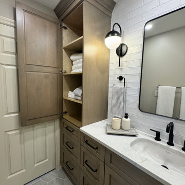 Elegant Rustic Luxe Bathroom renovation.