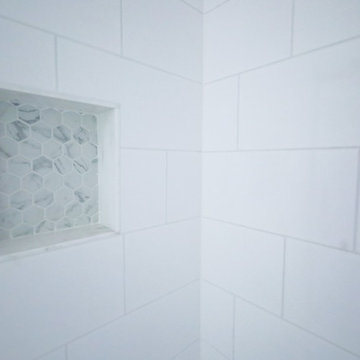Large Format Tiled Shower and Niche