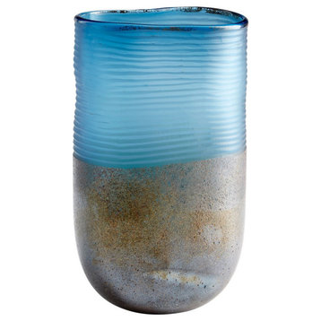Cyan Large Europa Vase 10345, Blue and Iron Glaze