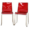 Lino Transparent Red Acrylic Accent Chair Dining Chair (Set of 2)