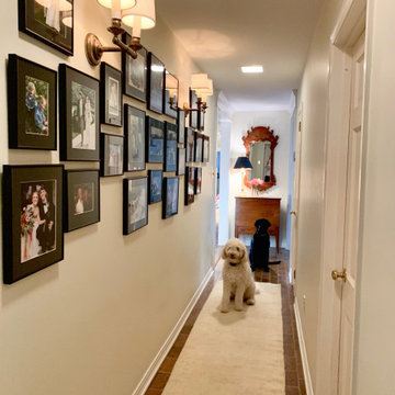 Oushak Runner Rug brings comfort and charm to this traditional living hallway.