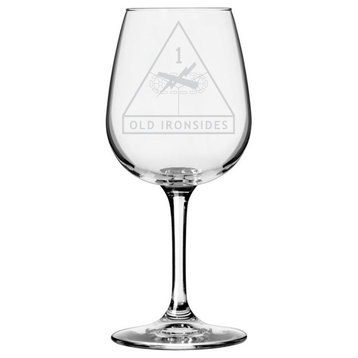 US Army 1st Armored Divisionall Purpose 12.75oz. Libbey Wine Glass