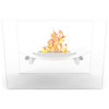 White Bow Ventless Free Standing Bio Fireplace Can Be Used as a Indoor, Outdoor