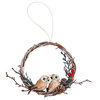 Twig Wreath With Pair of Love Owls Ornament, 6"
